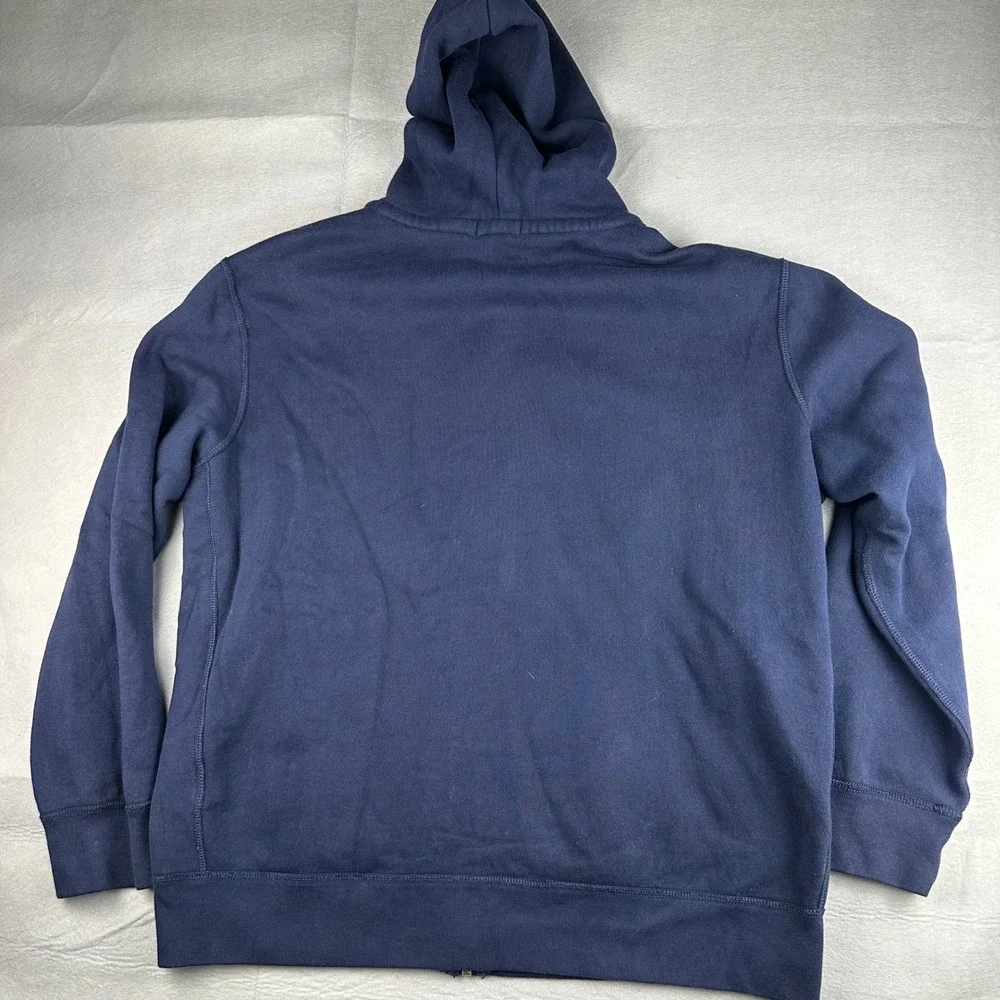 Polo Ralph Lauren Full Zip Fleece Hoodie Mens XXL Navy Blue Yellow Pony Logo